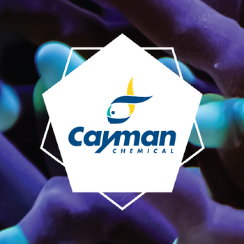 cayman chemical logo pentagon with background illustration